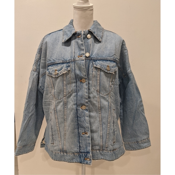 Zara oversized sherpa lined denim jacket - Picture 6 of 16